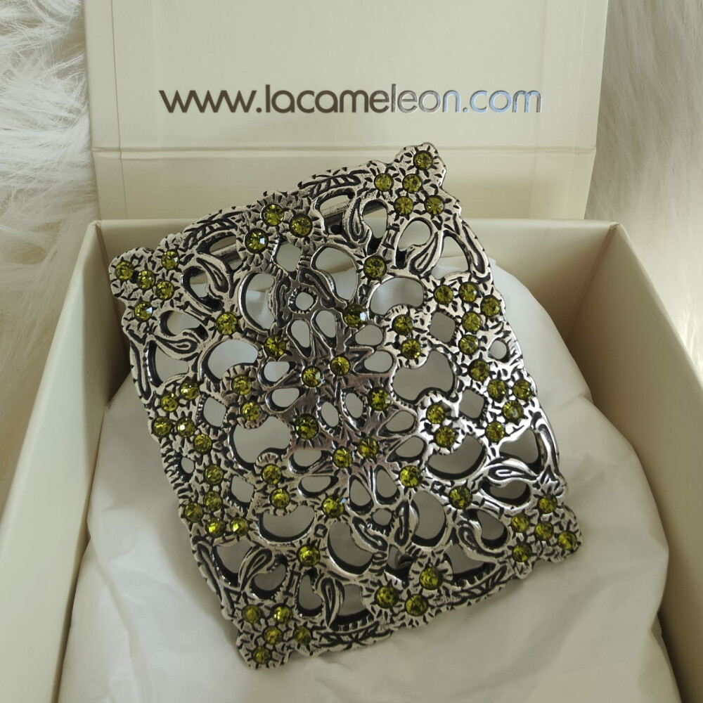 Boucle Tulle argenté - Vert